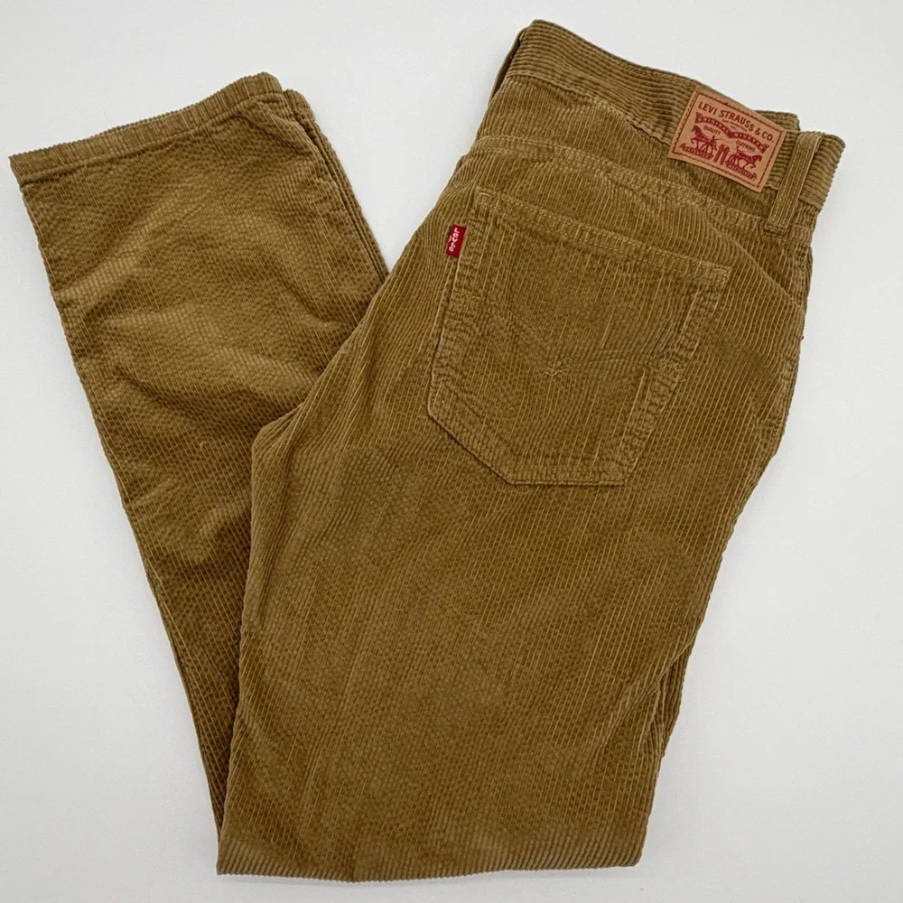 Levi Strauss Mens Tan Brown Corduroy Straight Leg Pants 31x30 A4690-1840